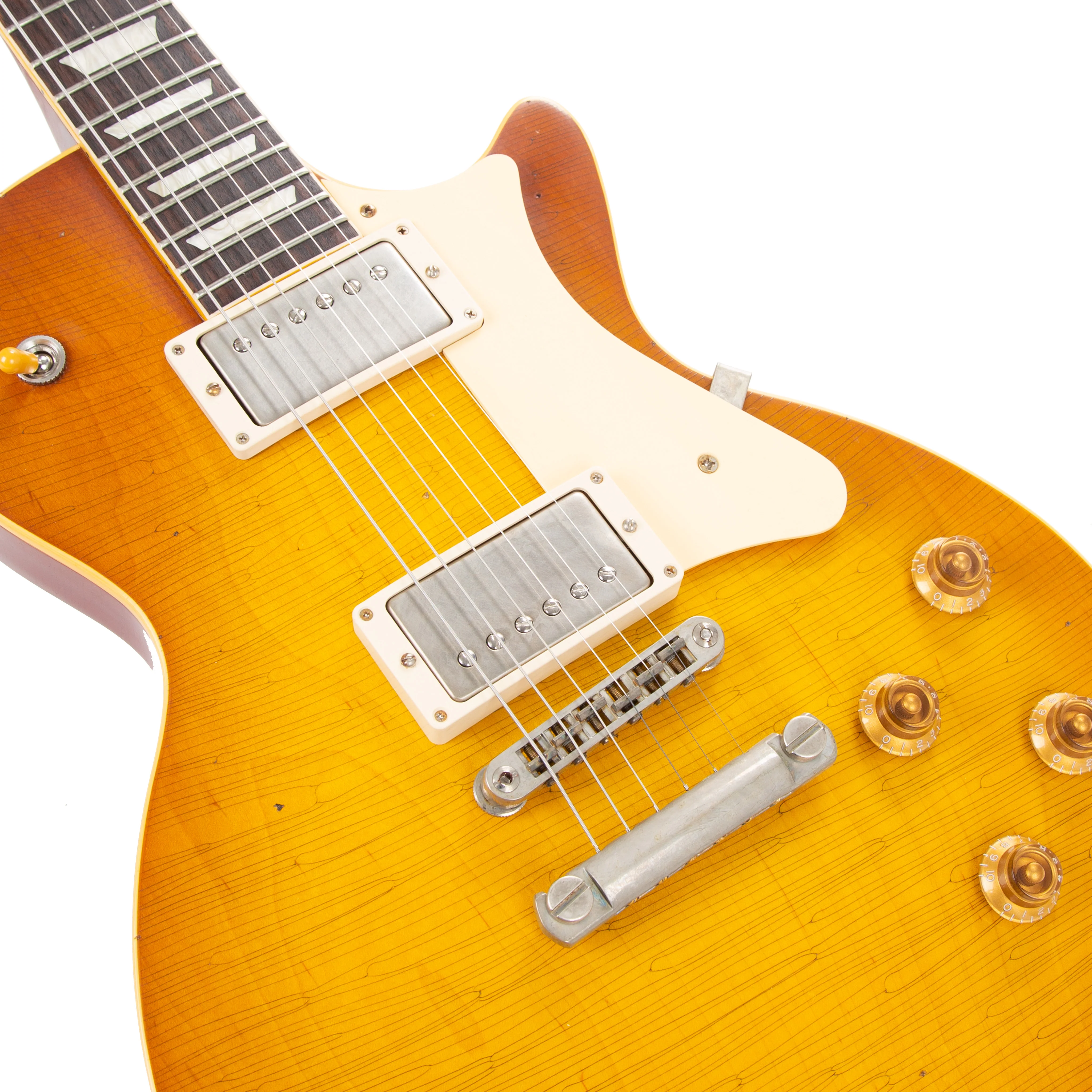 Custom Shop Core Collection H-150 Plain Top Electric Guitar with Case, Dirty Lemon Burst, Artisan Aged - Image 3