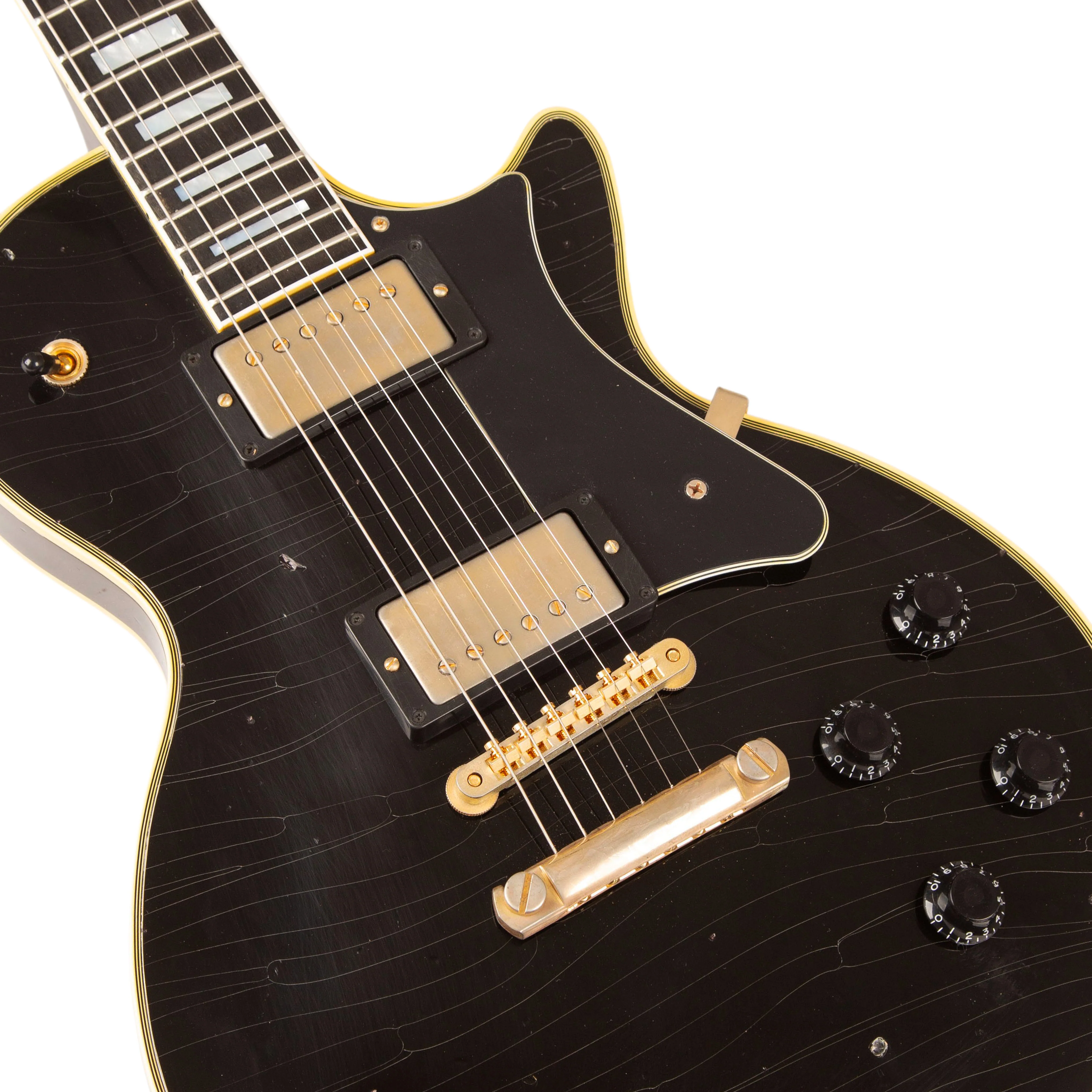Custom Shop Core Collection H-157 Mahogany Top Electric Guitar with Case, Ebony, Artisan Aged - Image 3