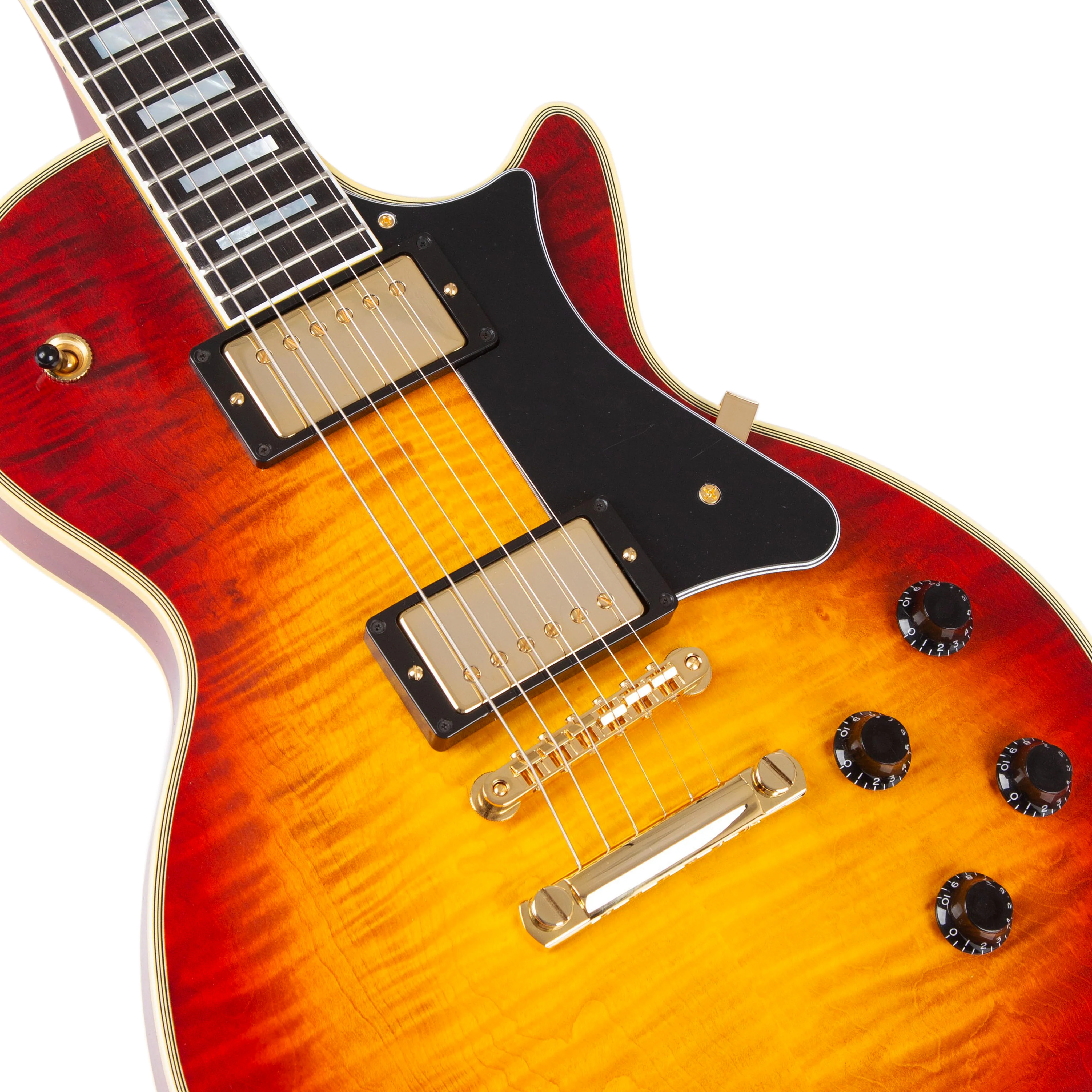 Custom Shop Core Collection H-157 Maple Top Electric Guitar, Dark Cherry Sunburst - Image 3